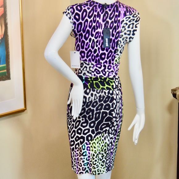 🆕🏷️ Multicolor animal print asymmetrical dress. by Roberto Cavalli - Picture 8 of 15